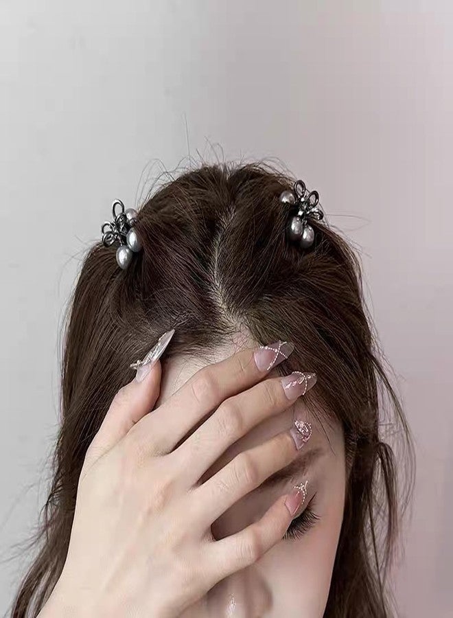 Agirlvct Small Hair Clips for Women,Cute Mini Pearl Claw Clips, Cherry Claw Clip for Half Up Bun Short Hair Pins, Metal Springs Hair Accessories Barrettes Birthday Christmas Gift for Daughter Girl(4 Pcs) - Image 2